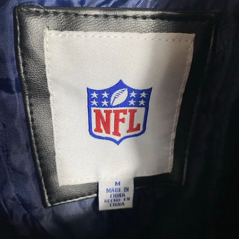 Vintage Dallas Cowboys Faux Leather Jacket G-III Mens Medium NFL Football Coat